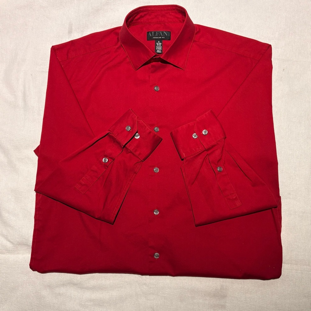 3/$20 Alfani Men's Bright Red Long-Sleeve Dress Shirt
